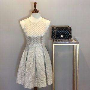 Eliza J Gold Fit-and-Flare Party Dress